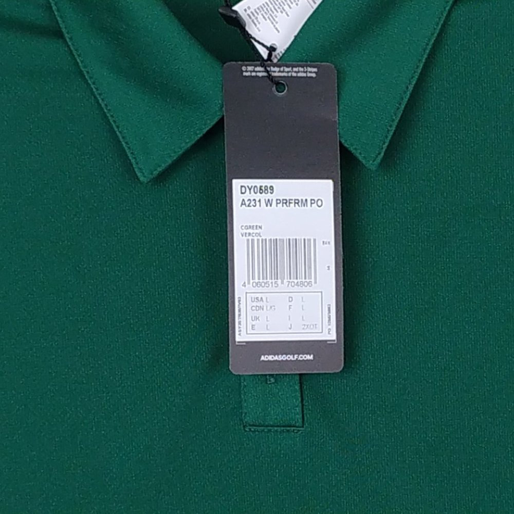 Adidas Golf Ladies Performance Polo Shirt UK Size Large Green Short Sleeve New - Picture 10 of 16